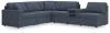 Ashley Furniture 92121S23 Ashley Furniture 92121S23 Modmax - 6-Piece Sectional With Audio System Console And 3 Armless Chairs - Ink