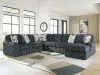Ashley Furniture 98105S2 Ashley Furniture 98105S2 Midnight-Madness - 4-Piece Sectional With RAF Corner Chaise - Gunmetal