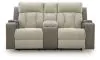 Ashley Furniture PC6320418 WhipLash - Power Reclining Loveseat With Console / Adj Headrest - Sisal