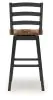 Ashley Furniture D634-230 Wildenauer - Tall Swivel Barstool (Set of 2) - Brown / Black