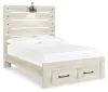 Ashley Furniture B192B33 Ashley Furniture B192B33 Cambeck - Full Panel Bed With 2 Storage Drawers - Whitewash