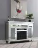 CoasterElevations 183627 Melinda - 2-Door LED Mirrored Wine Storage Bar Cabinet - Silver