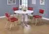CoasterEveryday 2388 Retro - Round Wood Top Dining Table - White And Chrome