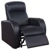 CoasterEssence 600001-S4B Cyrus - 5 Piece Upholstered Home Theater Seating - Black