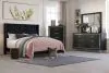 New Classic 00-3365-14C Huxley - 6/6 Eastern King 4 Piece Bedroom Set (Bed & Dresser & Mirror & Chest) - Black