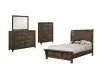 New Classic 00-1334-14C Blue Ridge - 6/6 Eastern King 4 Piece Bedroom Set (Bed & Dresser & Mirror & Chest) - Rustic Gray