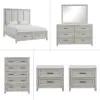 New Classic 00-2442-36N New Classic 00-2442-36N Fiona - 5/0 Queen 6 Piece Bedroom Set (Bed & Dresser & Mirror & Chest & 2 Nightstands) - Gray