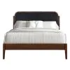 New Classic 00-B1862HG-300 Hawthorne - 5/0 Queen Platform Bed With Chair arcoal Upholstered Headboard - Brown