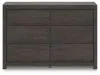 Ashley Furniture PCB3370-31 Fraluna - Six Drawer Dresser - Charcoal