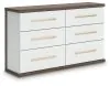 Ashley Furniture PCB1108-31 Kendanport - Six Drawer Dresser - Brown / White