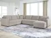 Benchcraft® 68605S105 Benchcraft® 68605S105 ModMax Luxe - 5-Piece Sectional With RAF Corner Chaise With Storage And Pop Up Sleeper - Flint