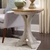 Liberty Furniture 652-OT1021 Farmhouse Reimagined - Round Chair Side Table - Antique White / Chestnut Tops