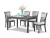 New Classic D1701-160-GRY Gia - 5 Piece Dining Set (Table & 4 Chairs) - Gray