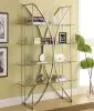 CoasterEssence 910050 Larson - 4-Shelf Glass Bookshelf - Chrome