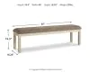 Ashley Furniture D647-08 Bolanburg - Extra Large UPH DRM Bench - Brown / Beige