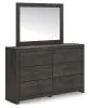 Ashley Furniture PCB2108B1 Hollivern - Dresser And Mirror - Dark Gray