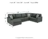 Ashley Furniture 29003S1 Ashley Furniture 29003S1 Edenfield - Left Arm Facing Corner Chaise 3 Pc Sectional - Charcoal