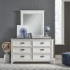 Liberty Furniture 417-YBR-DM Allyson Park - Dresser & Mirror (6 Drawer Dresser) - Wirebrushed White / Charcoal