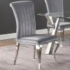 CoasterEssence 105073 Betty - Velvet Upholstered Dining Side Chair (Set of 4) - Gray And Chrome