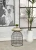 CoasterEssence 935860 Bernardo - Round Wire Frame Side Table - Natural And Gunmetal