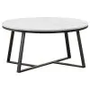Coaster Fine Furniture 723238-S2 Hugo - 2 Piece Faux Marble Coffee And End Table Set - White