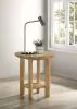 Coaster Fine Furniture 706297 Ottowa - Round Wood Side End Table With Shelf - Washed Oak