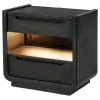 Coaster Fine Furniture 222492 Leandro - 2-Drawer LED Nightstand With USB - Burnished Black