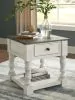 Ashley Furniture T994-2 Havalance - Square End Table - White / Gray