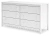 Ashley Furniture EB1810-231 Hallityn - Six Drawer Dresser - White