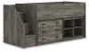 Ashley Furniture B4480B16 Ashley Furniture B4480B16 Frandern - Twin Loft Bed With Bookcase And Drawer Storage - Gray