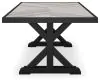 Ashley Furniture P792-625 Beachcroft - Rectangular Dining Table With Umbrella Option - Black / Light Gray