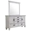 CoasterEssence 205333M Franco - 5-Drawer Dresser With Mirror - Distressed White