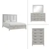 New Classic 00-2442-14C Fiona - 6/6 King 4 Piece Bedroom Set (Bed & Dresser & Mirror & Chest) - Gray