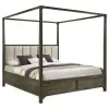 Coaster Fine Furniture 224931KW Gran Park - California King Four Poster Canopy Bed - Dark Cocoa