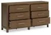 Ashley Furniture B974/31/36/46/74/77 Cabalynn - 5 Pc. - Dresser, Mirror, Chest, Queen Upholstered Bed - Light Brown