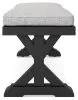 Ashley Furniture P792-600 Beachcroft - Bench With Cushion - Black / Light Gray