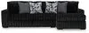 Ashley Furniture 98103S16 Ashley Furniture 98103S16 Midnight-Madness - 3-Piece Sectional With Raf Corner Chaise And Armless Chair - Onyx