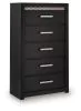 Ashley Furniture PCB2611-46 Brizmore - Five Drawer Chest - Black