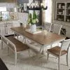 Liberty Furniture 652-DR-6TRES Liberty Furniture 652-DR-6TRES Farmhouse Reimagined - 6 Piece Trestle Set - Antique White / Chestnut Tops