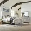 Liberty Furniture 824-BR-KPBDMC Heartland - 4 Piece Bedroom Set (King Panel Bed, Dresser & Mirror, Chest) - Antique White & Tobacco Tops