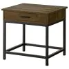 CoasterEssence 723777 Byers - 1-Drawer Square Engineered Wood End Table - Brown Oak