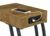 CoasterEssence 900577 Troy - 1-Drawer C-Shaped Side Table Power Outlet - Rustic Nutmeg