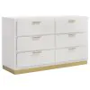 Coaster Fine Furniture 224771KE-S5 Caraway - 5 Piece Eastern King Bedroom Set - White