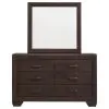 CoasterEveryday 204393M Kauffman - 6-Drawer Dresser With Mirror - Dark Cocoa