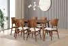 New Classic 40-1651-D6CT New Classic 40-1651-D6CT Oscar - Rectangle Table & 6 Chairs - Walnut