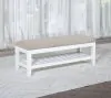 Coaster Fine Furniture 223476 Bexhill - Upholstered Rectangular Bench With Shelf - White