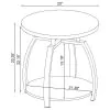 Coaster Fine Furniture 722208-S2 Dacre - 2 Piece Round Coffee And End Table Set - Dark Charcoal