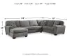 Benchcraft® 32402S1 Benchcraft® 32402S1 Birkdale Court - 3-Piece Sectional With Laf Corner Chaise - Gray