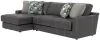 Jackson 5045/73/75-28 Jackson 5045/73/75-28 Minori - Italian Leather 2 Piece Sofa / Chaise With LSF Chaise - Steel