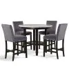 New Classic 41-400-GYRC4C New Classic 41-400-GYRC4C Celeste - Round Counter Table With 4 Chairs - Black / Gray